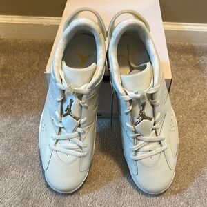 Jordan Athletic Shoes in White and Gold